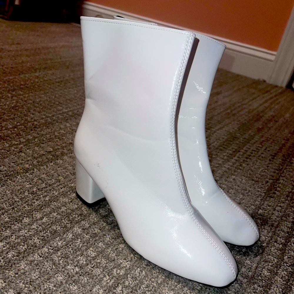 white leather boots